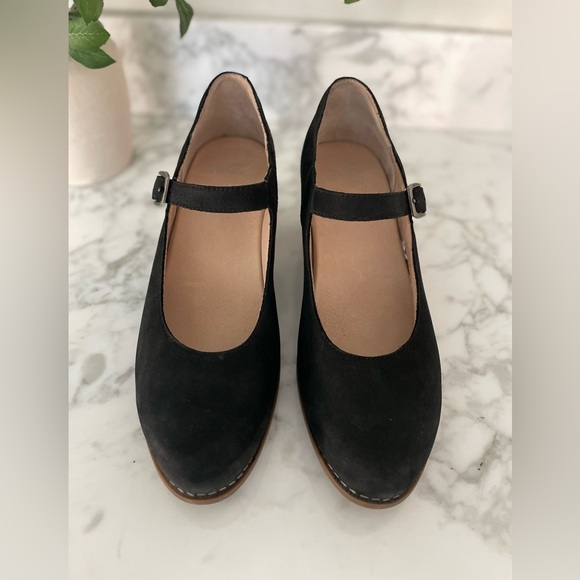 Dansko Harlo Nubuck Suede Mary Jane Wooden Heel 42 (11.5 -12 us) Womens‎ Black - Picture 3 of 11